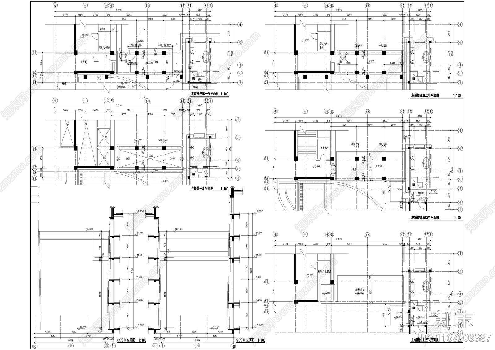 新中式民宿建筑cad施工图下载【ID:1167603387】