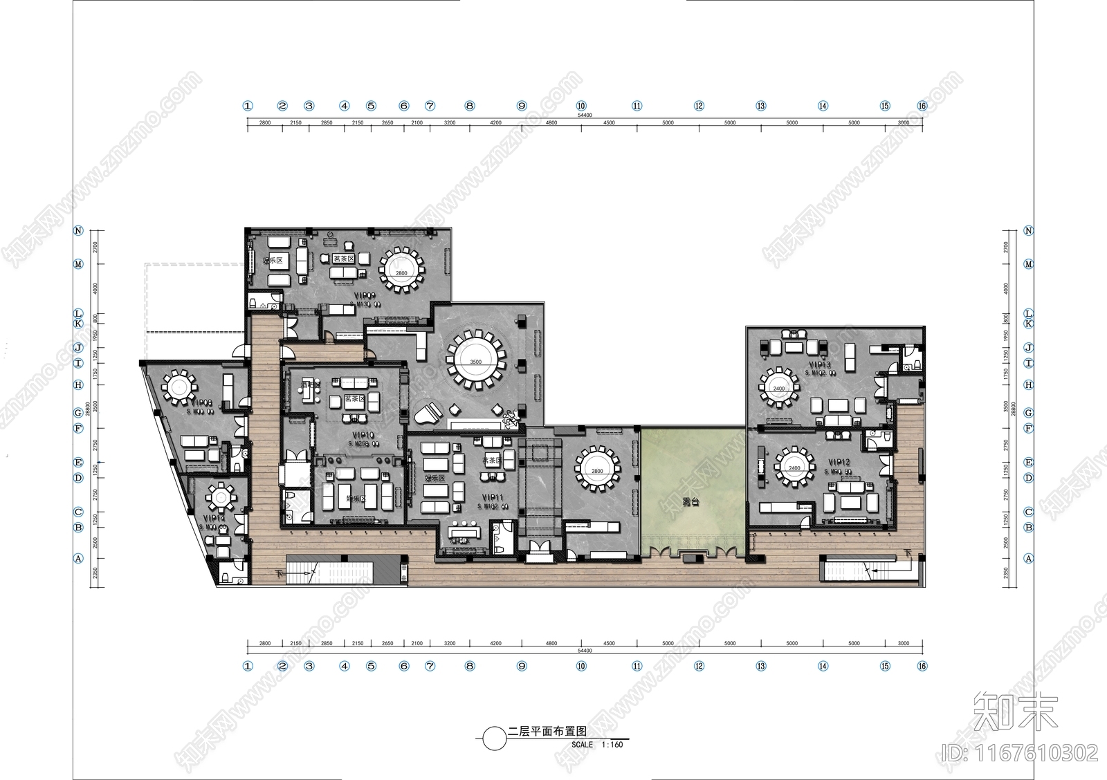 现代新中式中餐厅cad施工图下载【ID:1167610302】