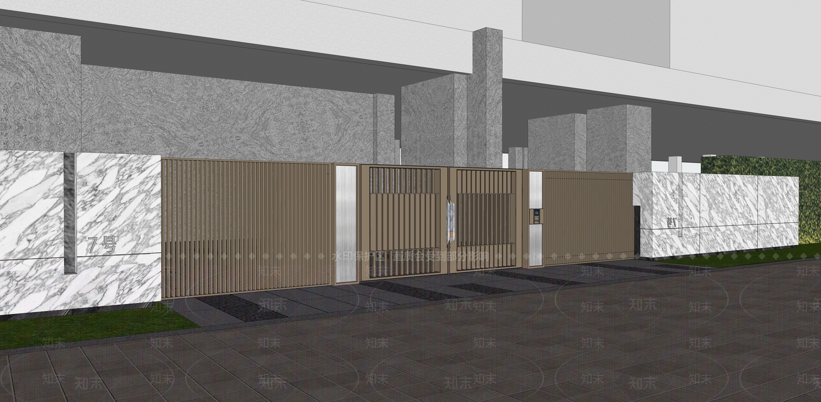 现代入口大门SU模型下载【ID:1167616696】