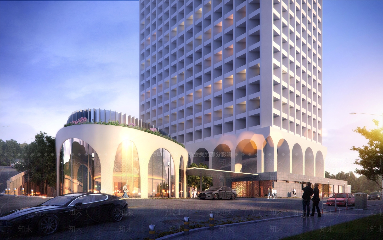 现代酒店外观3D模型下载【ID:1167621652】