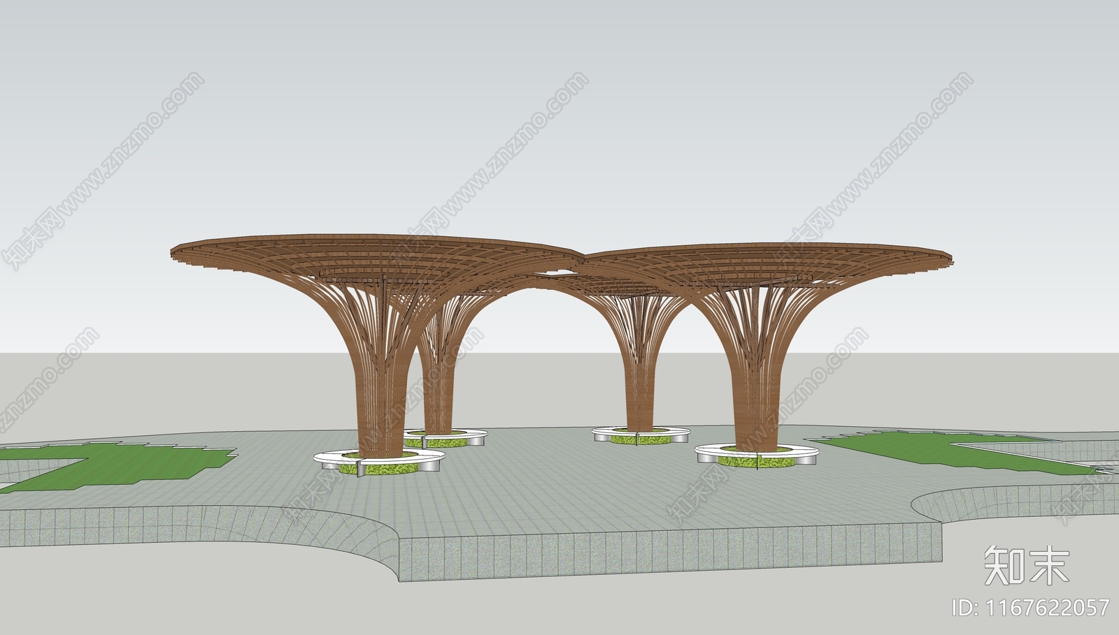 现代亭子SU模型下载【ID:1167622057】