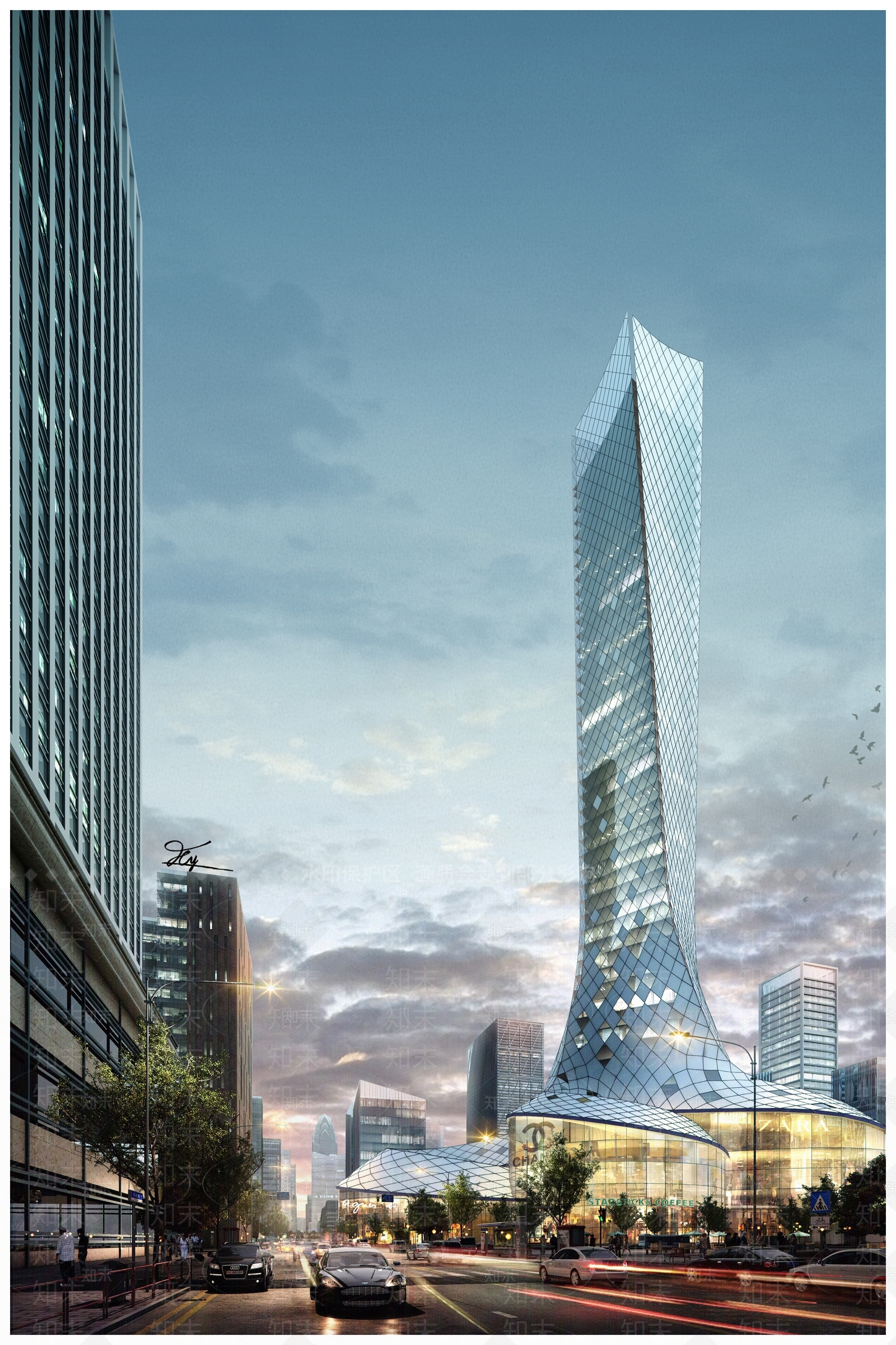 现代商场建筑SU模型下载【ID:1167624236】
