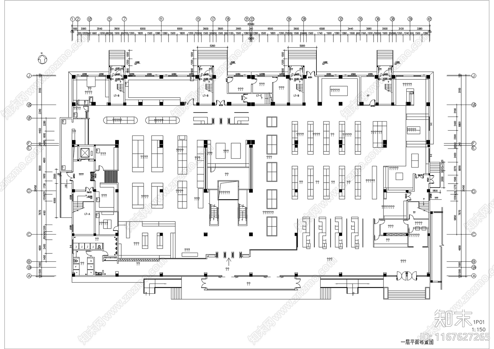 现代超市cad施工图下载【ID:1167627265】