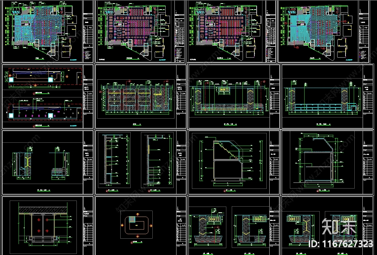 现代超市cad施工图下载【ID:1167627323】