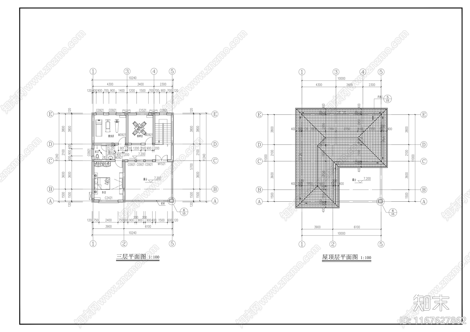 欧式别墅建筑施工图下载【ID:1167627862】