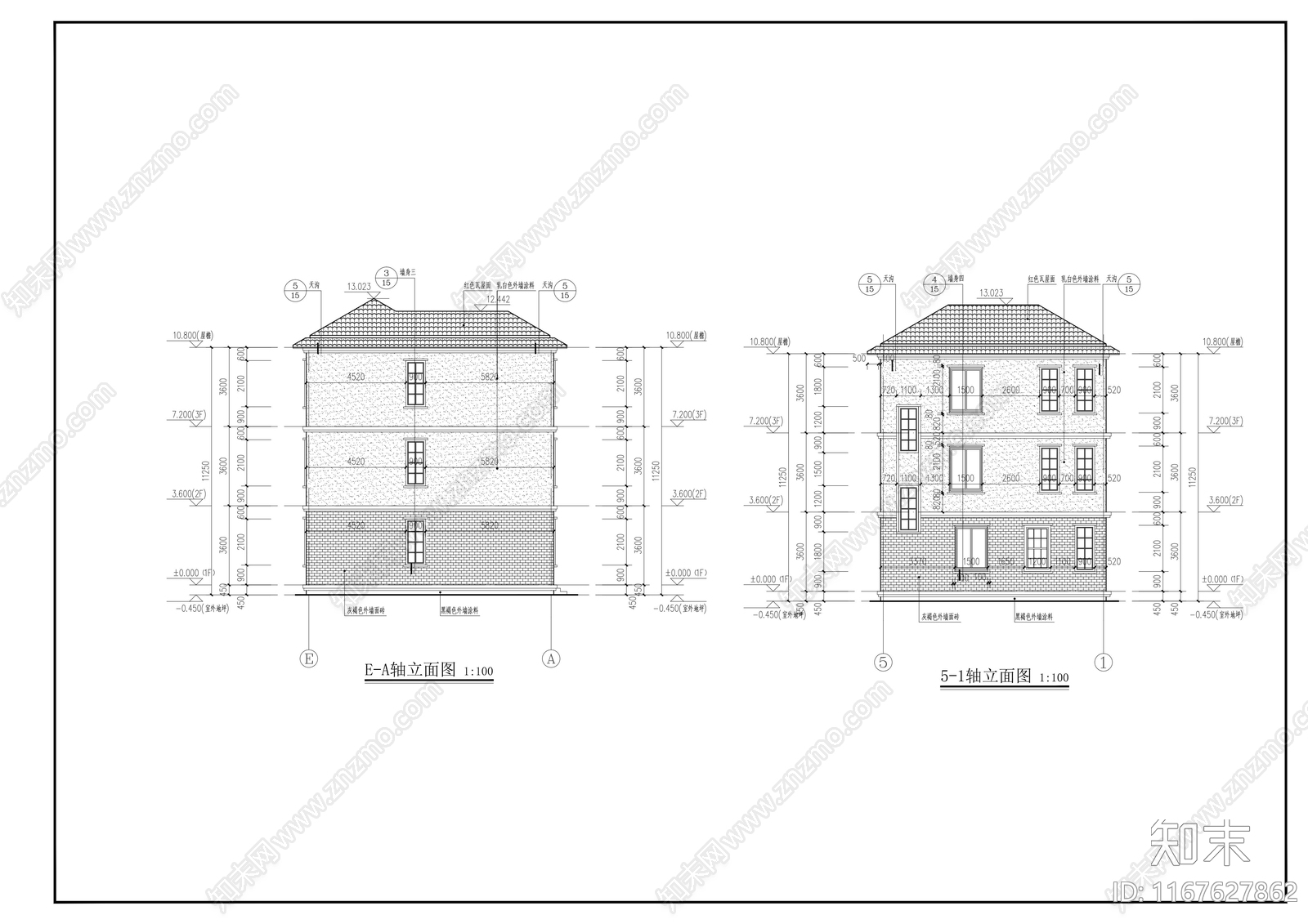 欧式别墅建筑施工图下载【ID:1167627862】