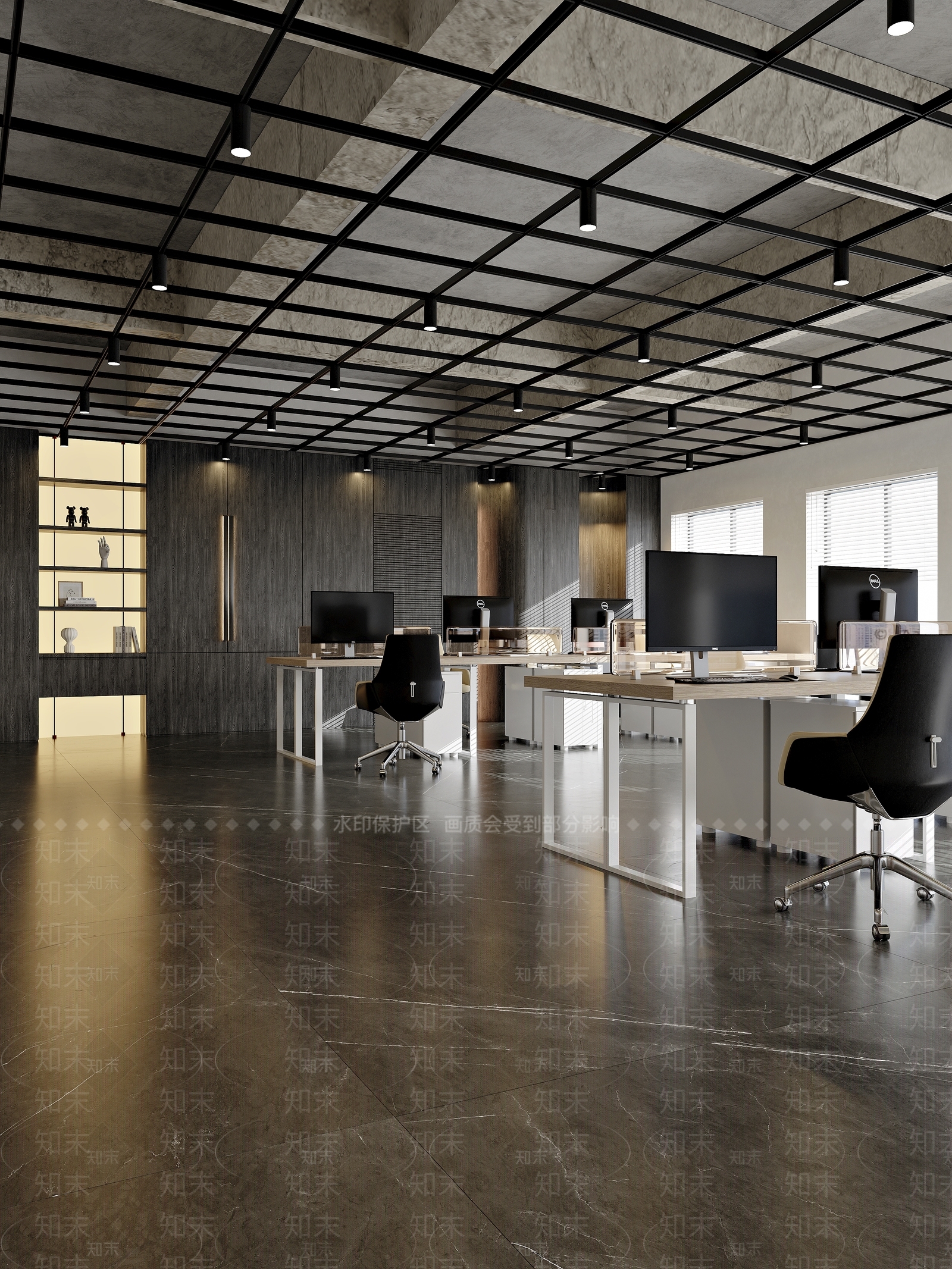现代简约办公大厅3D模型下载【ID:1167658747】