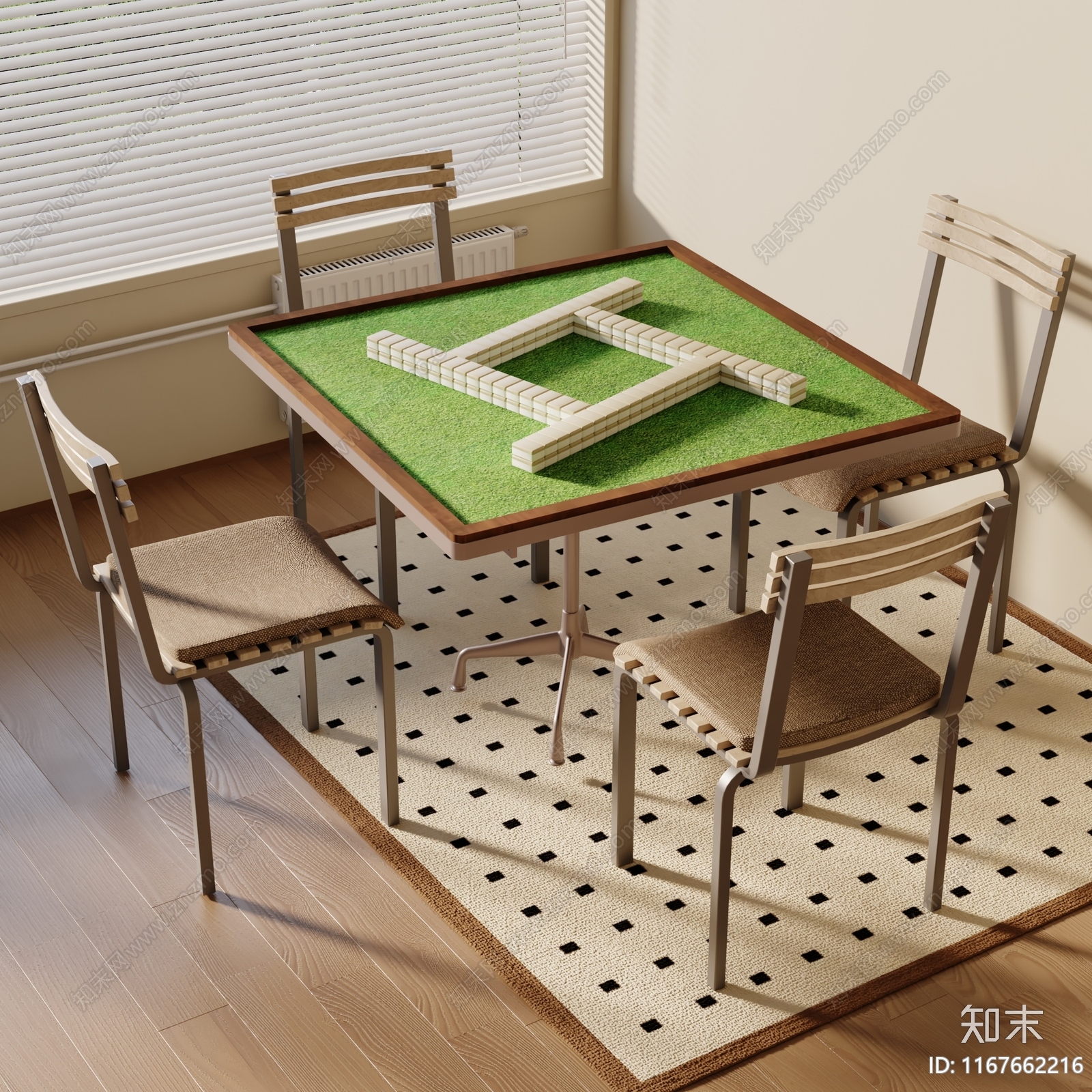 麻将桌3D模型下载【ID:1167662216】