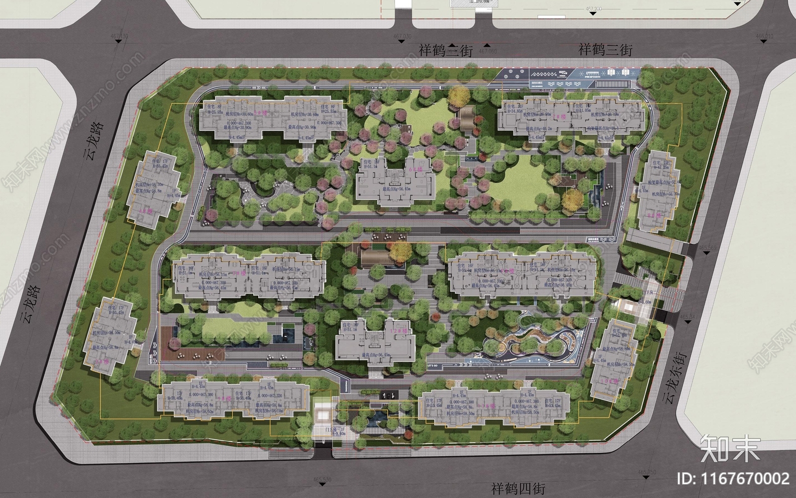 现代小区景观施工图下载【ID:1167670002】