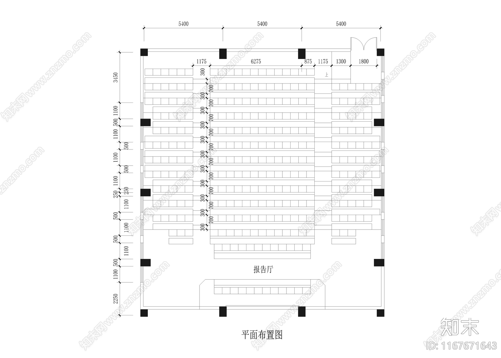 现代报告厅cad施工图下载【ID:1167671643】