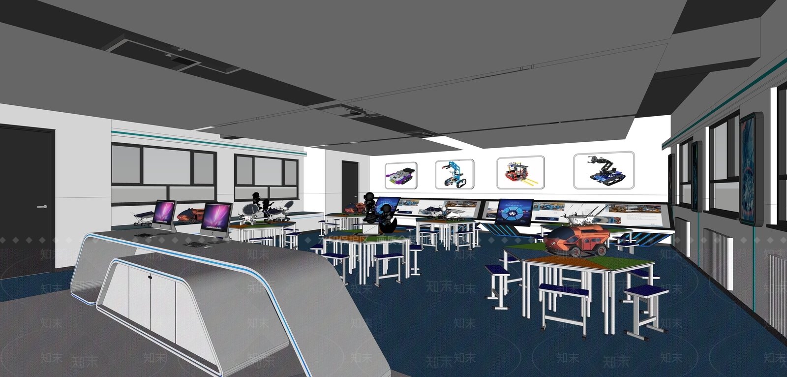现代教室SU模型下载【ID:1167673424】