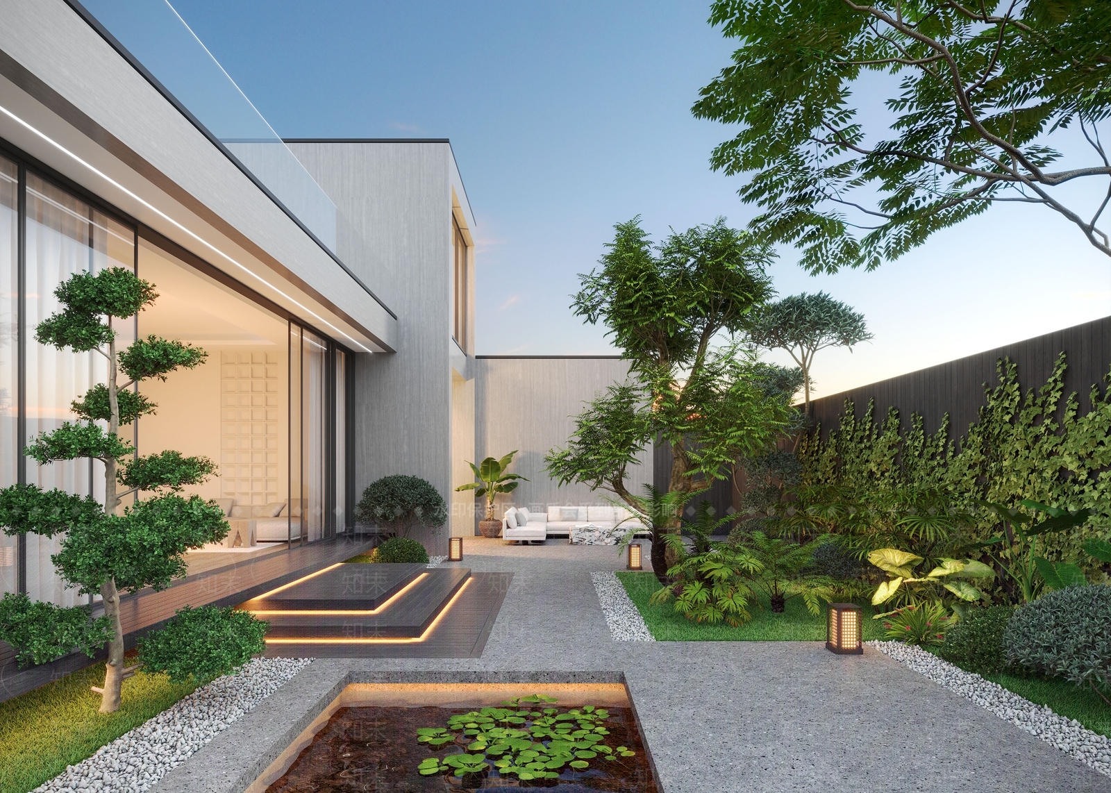 现代庭院3D模型下载【ID:1167674298】