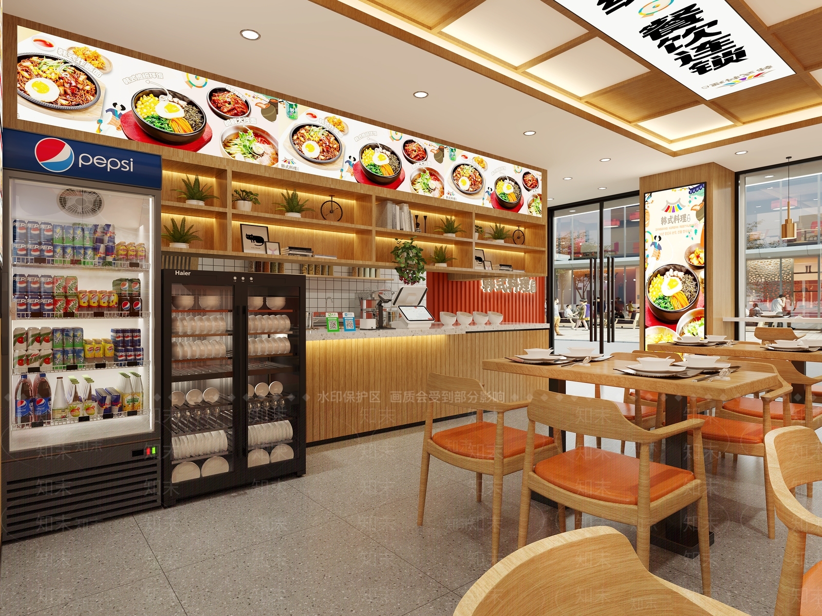现代原木其他餐饮空间3D模型下载【ID:1167675049】