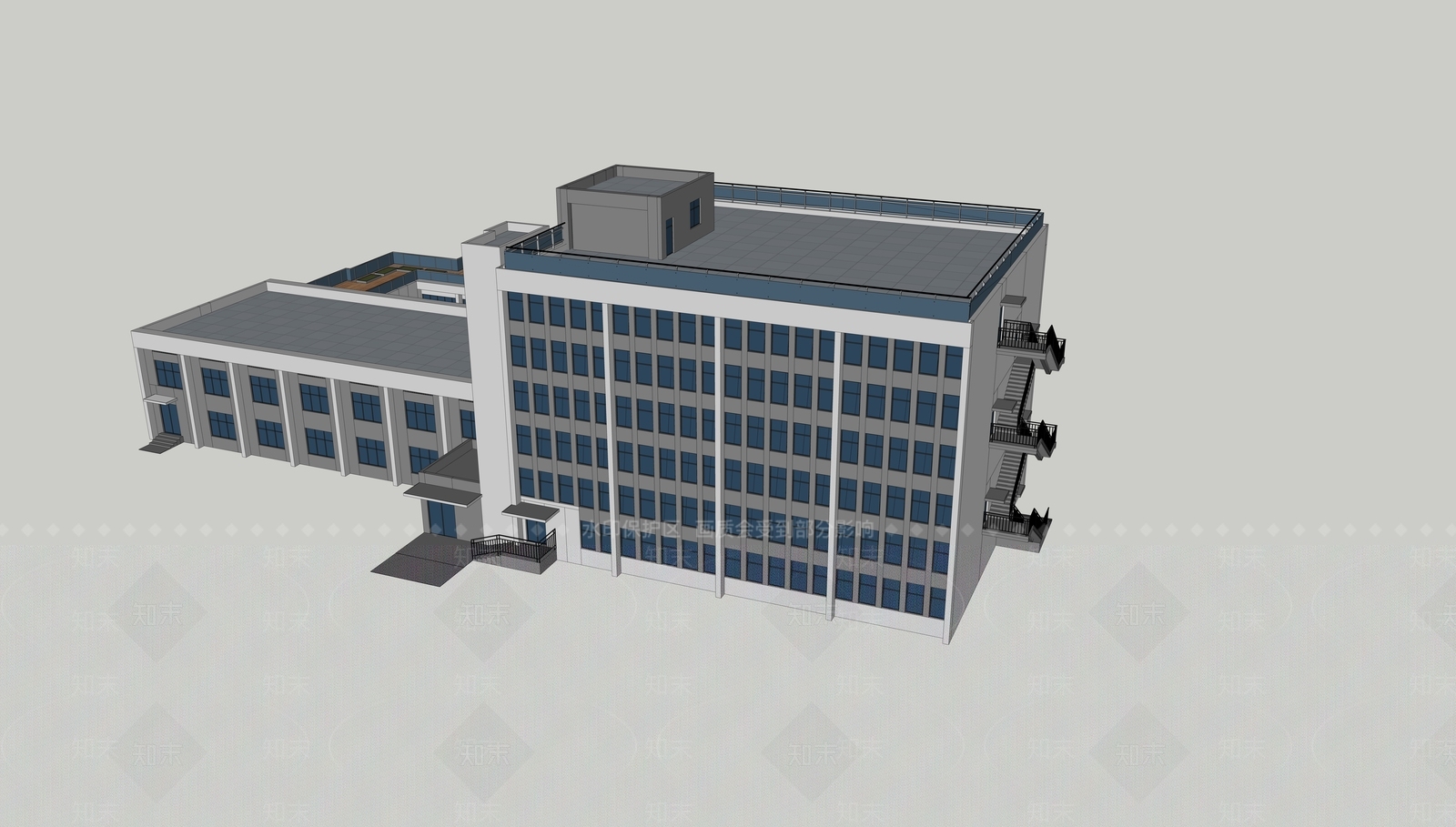 欧式图书馆建筑SU模型下载【ID:1167687256】
