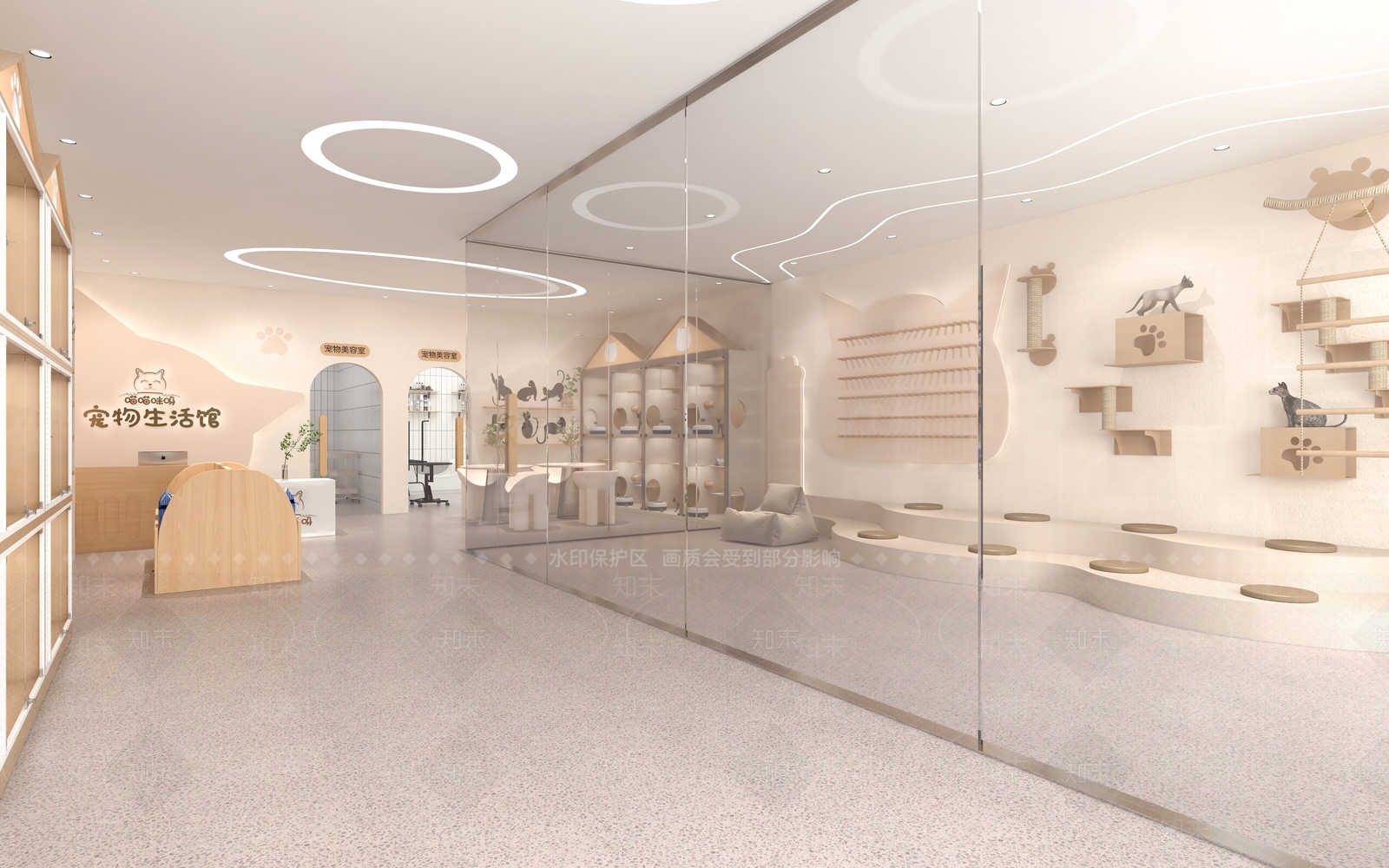 奶油宠物店3D模型下载【ID:1214679187】