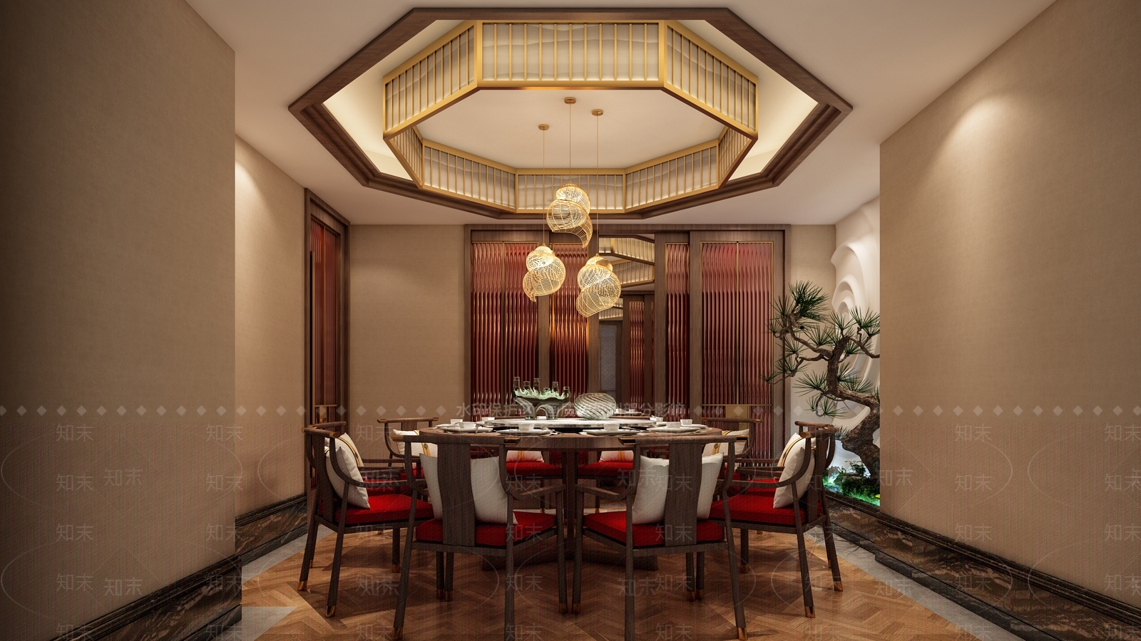 中式新中式中餐厅3D模型下载【ID:1167703218】