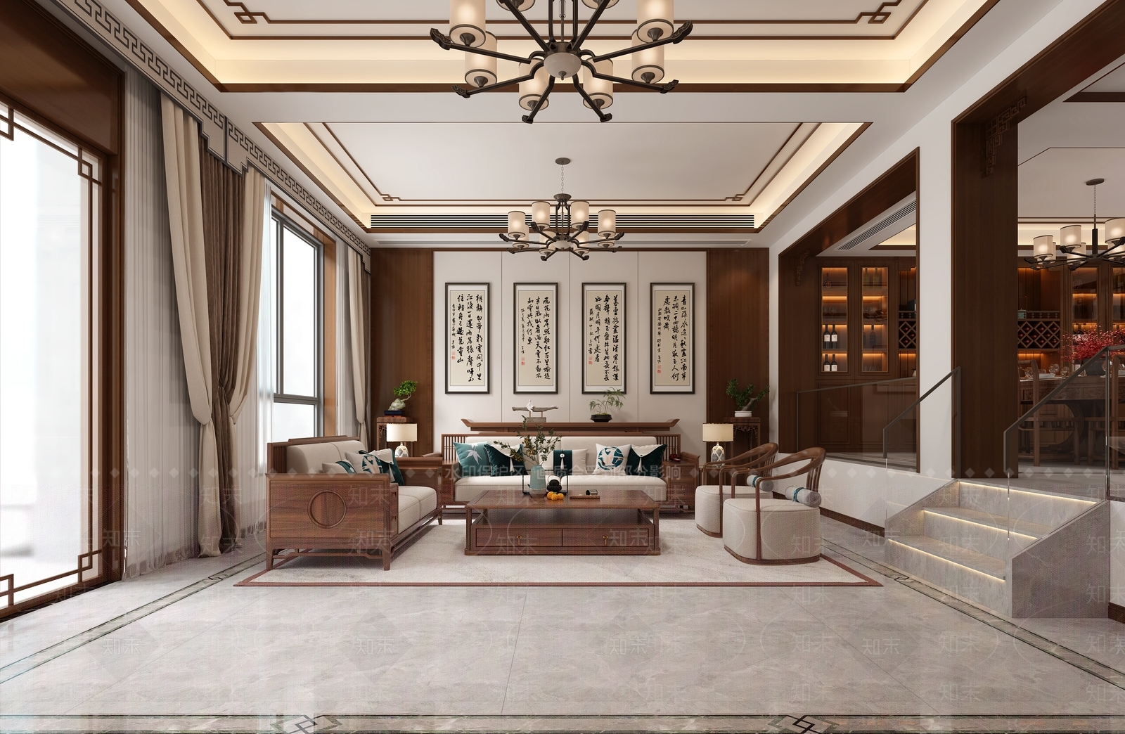 中式玄关3D模型下载【ID:1214679214】