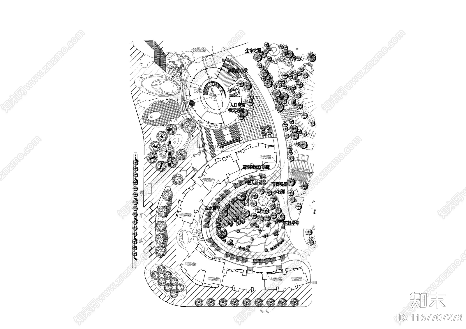 景观平面图cad施工图下载【ID:1167707273】