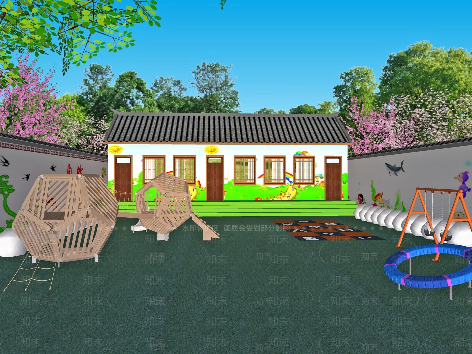 现代新中式乡村民房SU模型下载【ID:1167715271】