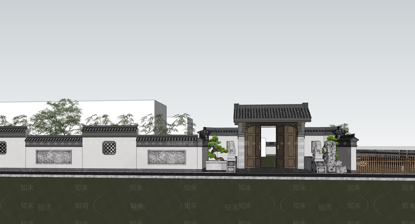 新中式小公建SU模型下载【ID:1167715814】