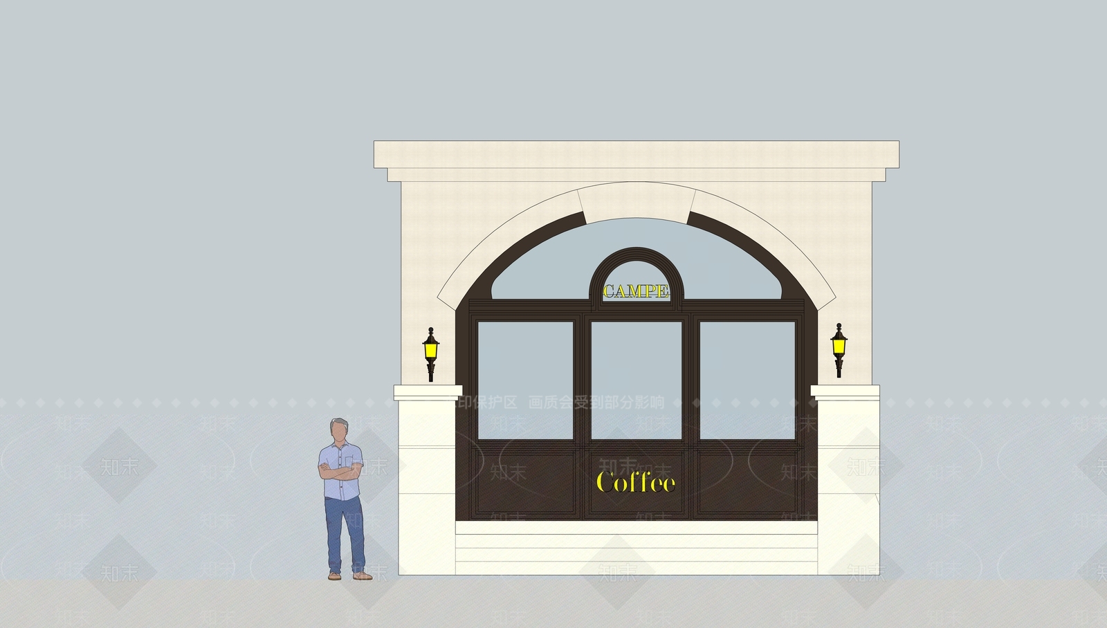 欧式咖啡厅SU模型下载【ID:1167717024】