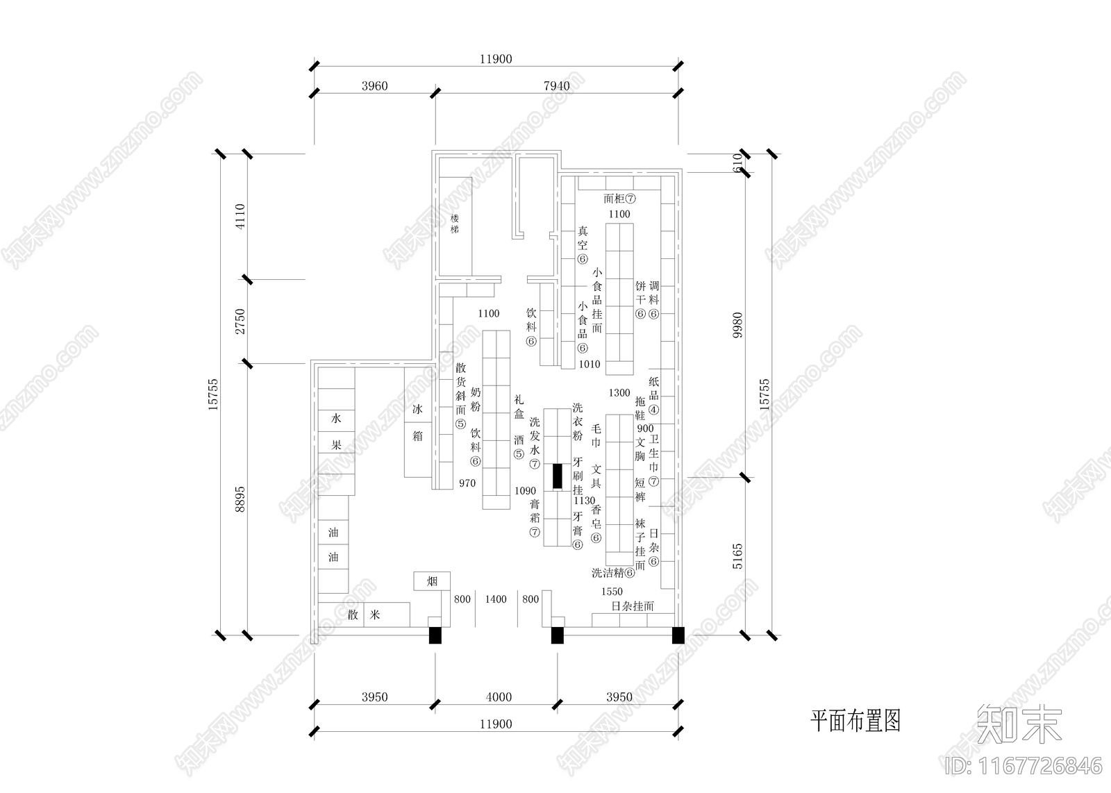 现代便利店施工图下载【ID:1167726846】