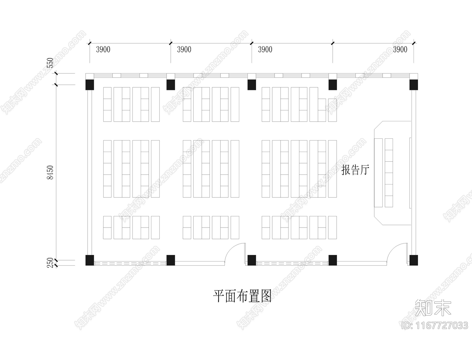 现代报告厅cad施工图下载【ID:1167727033】