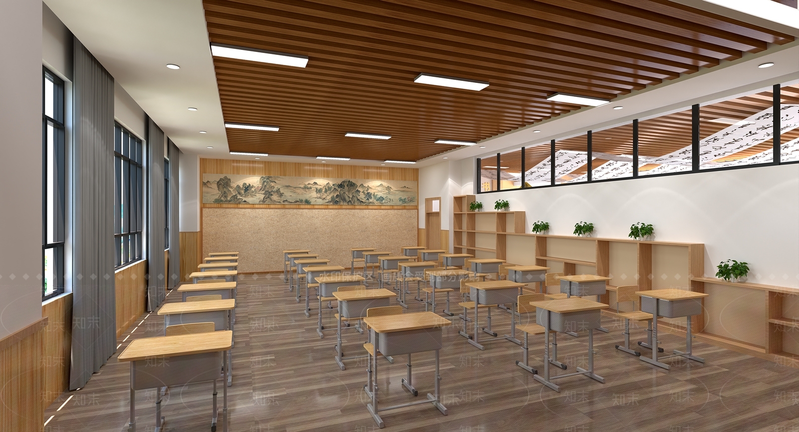 现代教室3D模型下载【ID:1167727939】