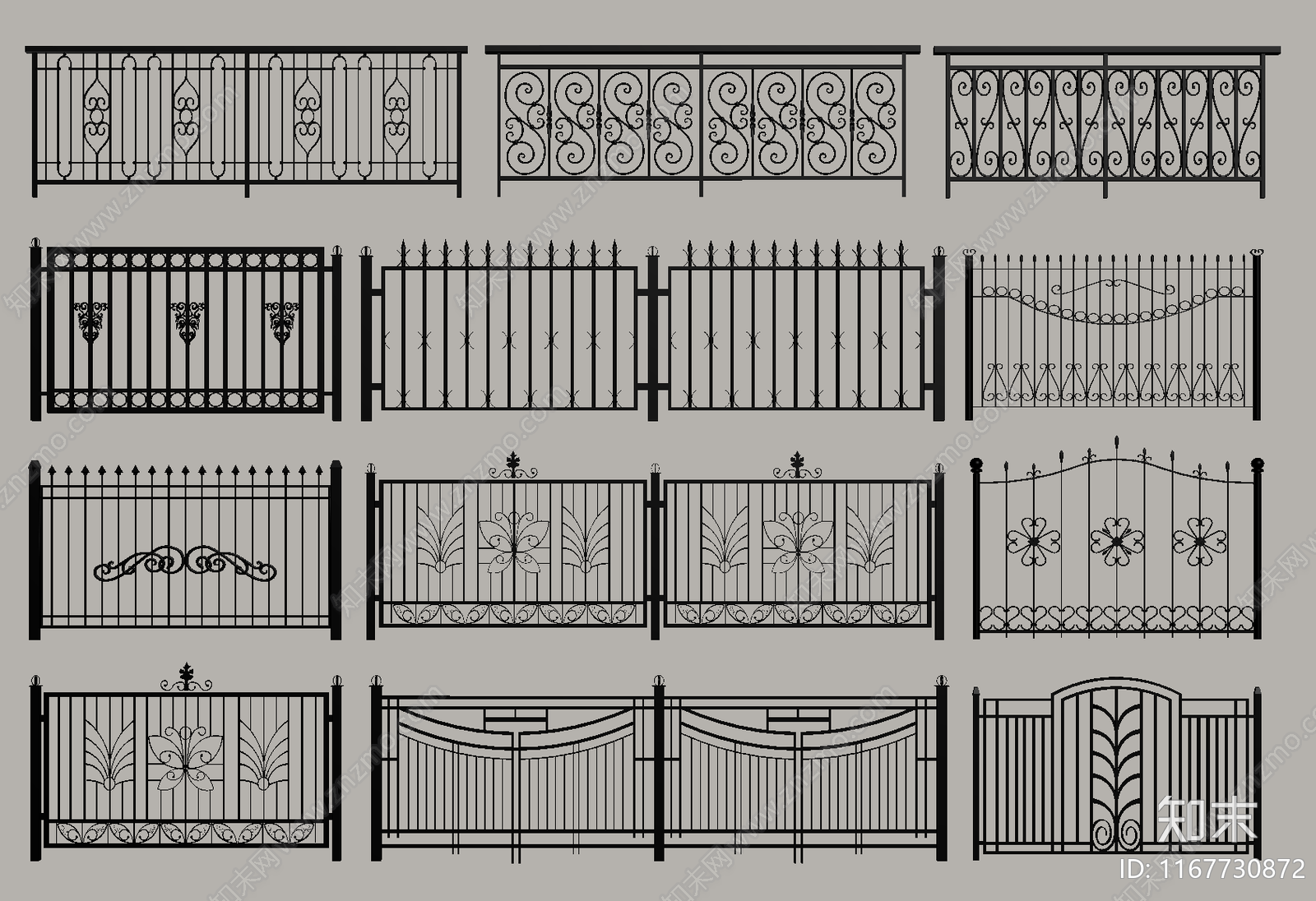 现代栅栏SU模型下载【ID:1167730872】