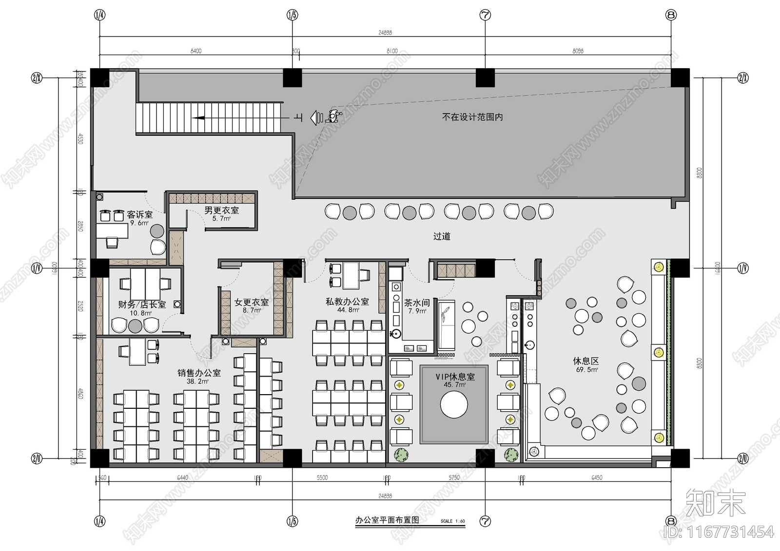 现代办公室cad施工图下载【ID:1167731454】