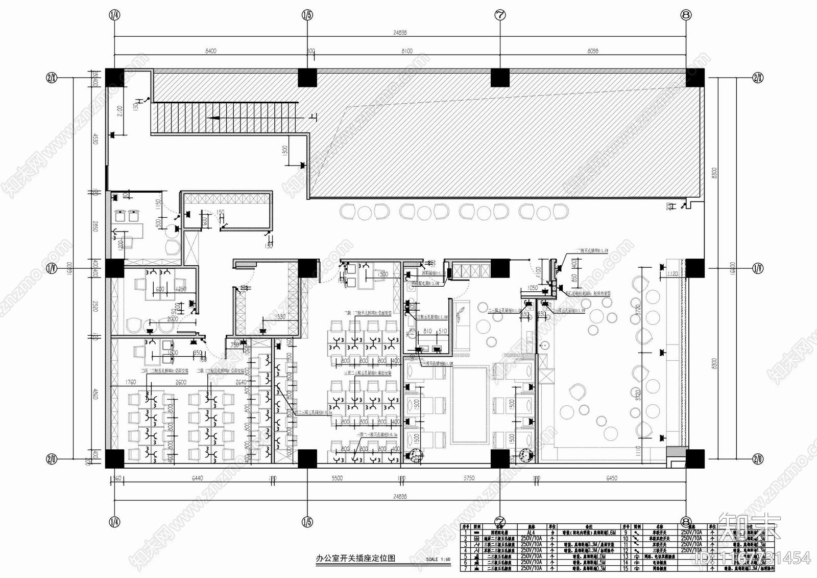 现代办公室cad施工图下载【ID:1167731454】