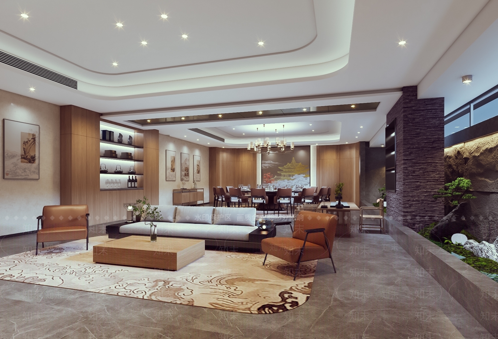 现代轻奢接待室3D模型下载【ID:1167734724】