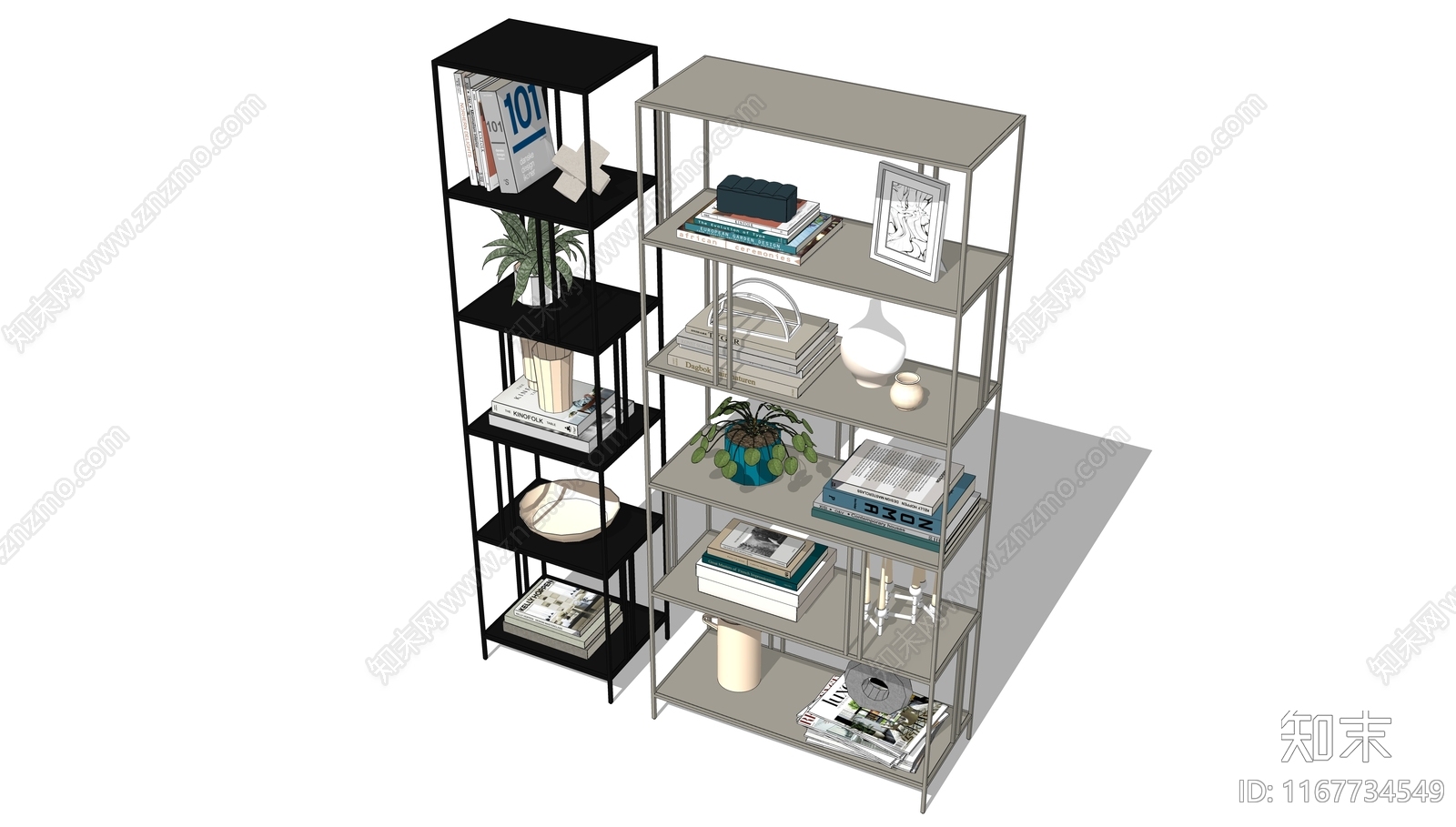 现代极简书架SU模型下载【ID:1167734549】