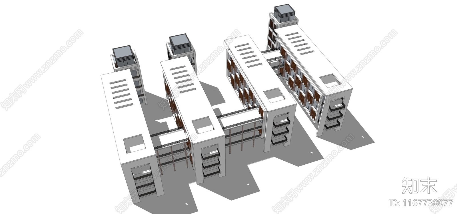 现代学校建筑SU模型下载【ID:1167738077】