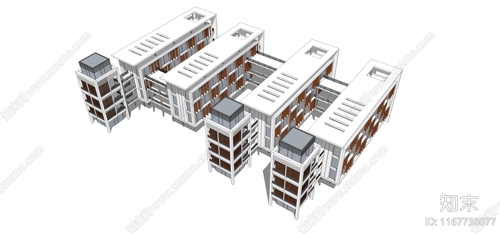 现代学校建筑SU模型下载【ID:1167738077】