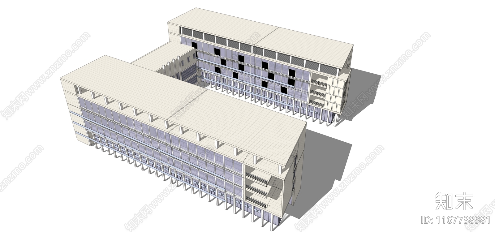 现代学校建筑SU模型下载【ID:1167738981】