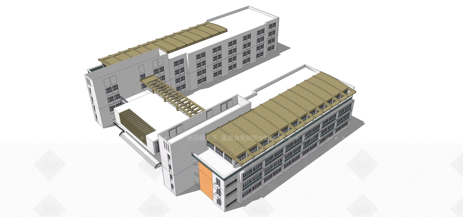 现代学校建筑SU模型下载【ID:1167739075】