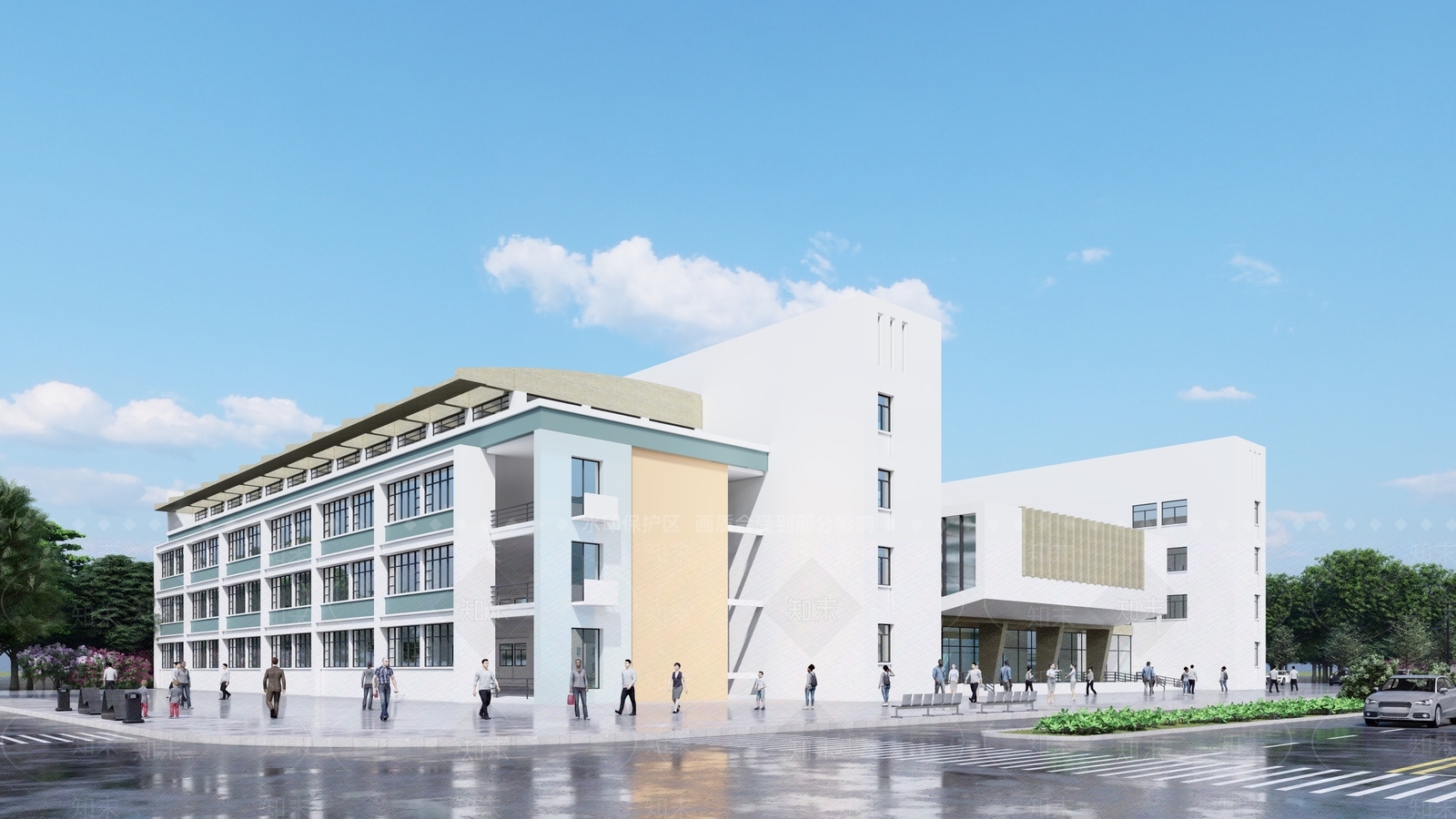 现代学校建筑SU模型下载【ID:1167739075】