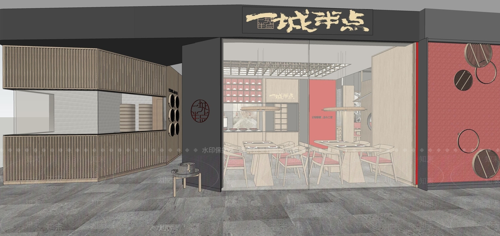 日式新中式中餐厅SU模型下载【ID:1167740075】