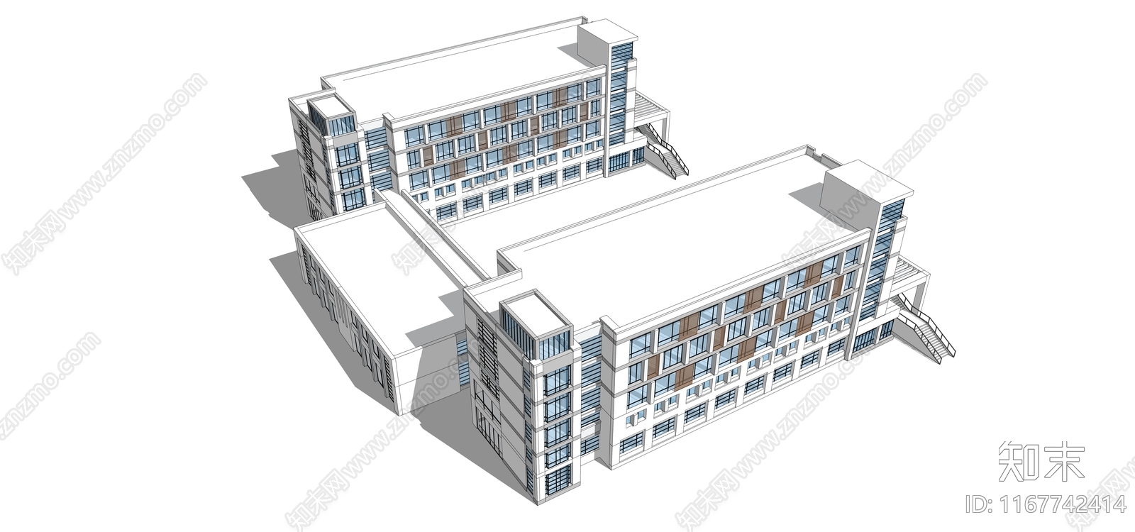 现代学校建筑SU模型下载【ID:1167742414】