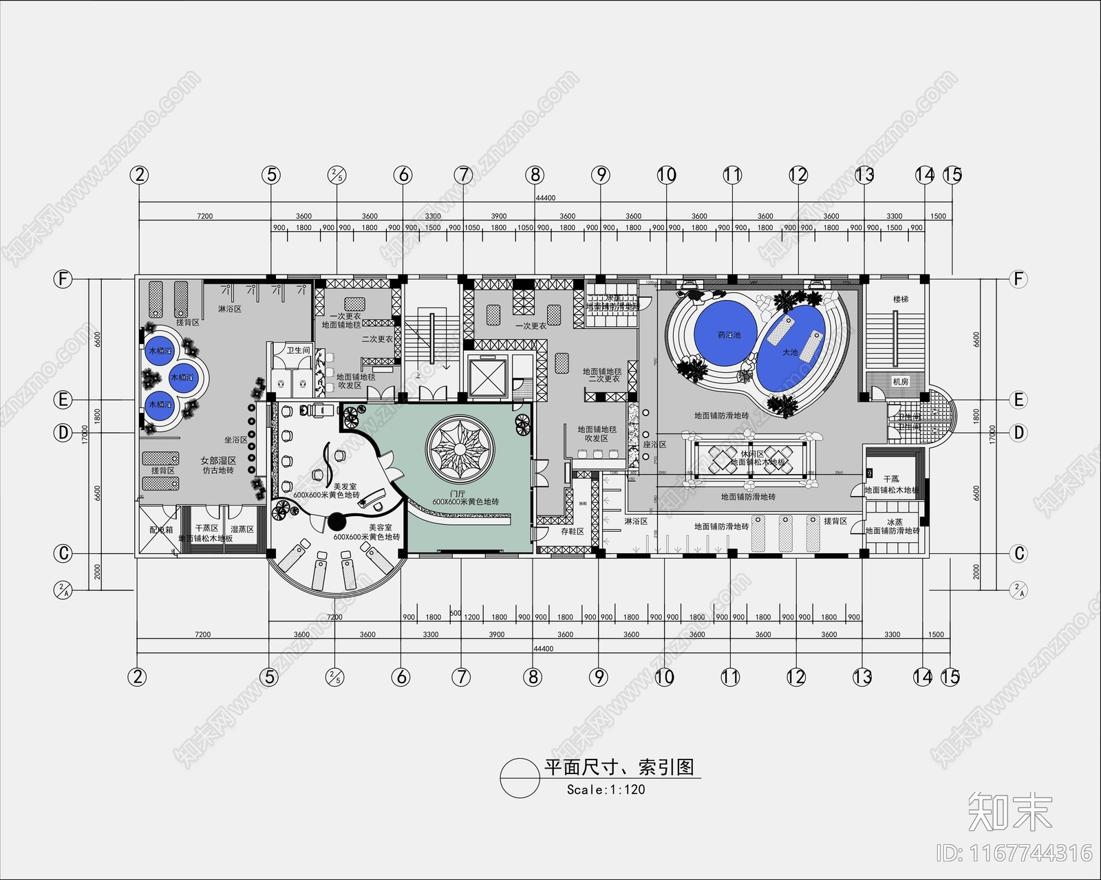 现代北欧洗浴中心施工图下载【ID:1167744316】