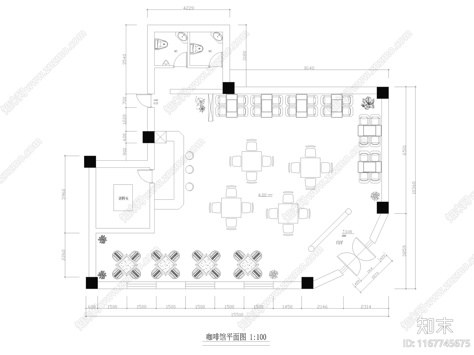 25套最新咖啡馆厅咖啡店酒吧CAD施工图施工图下载【ID:1167745675】