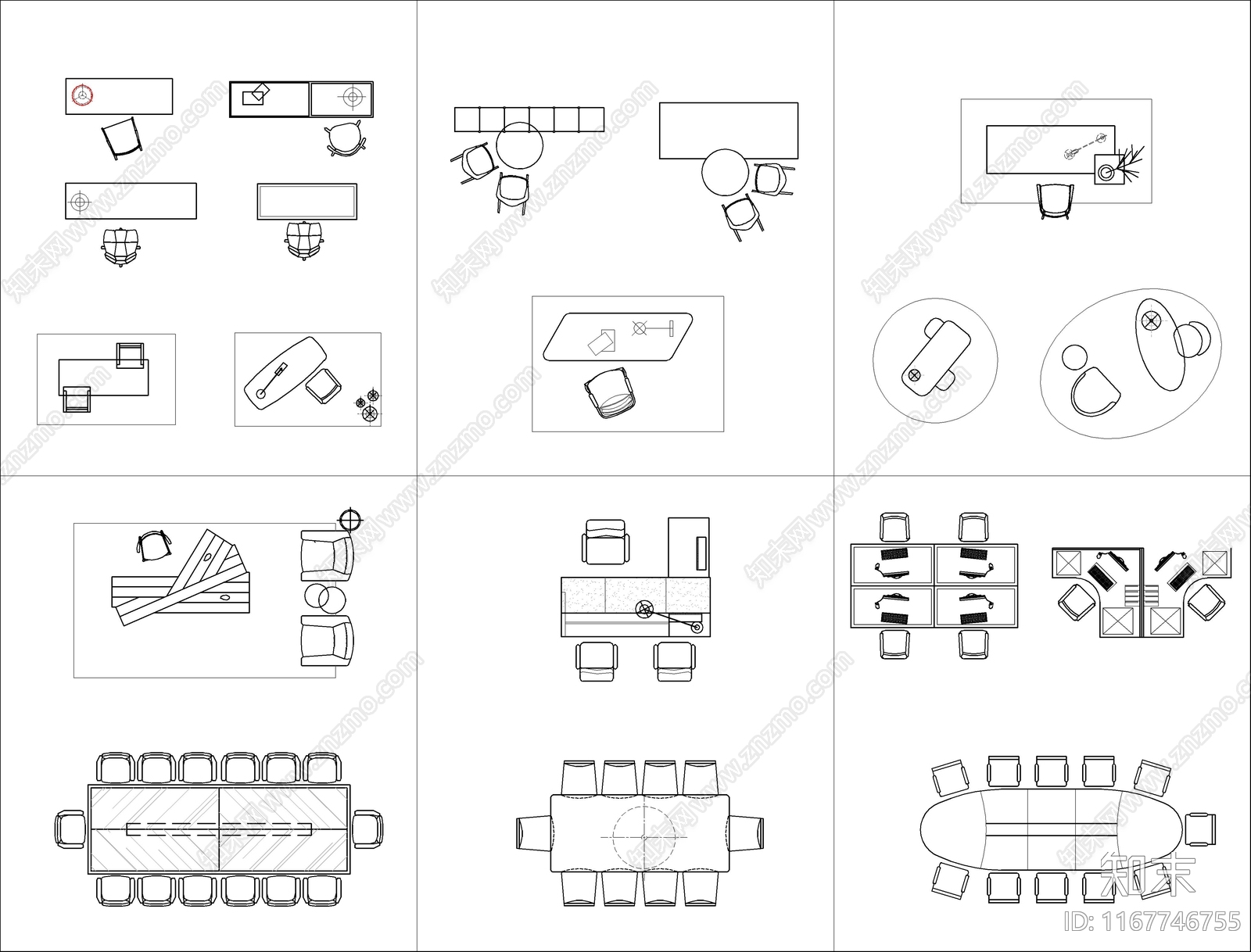 现代桌椅施工图下载【ID:1167746755】