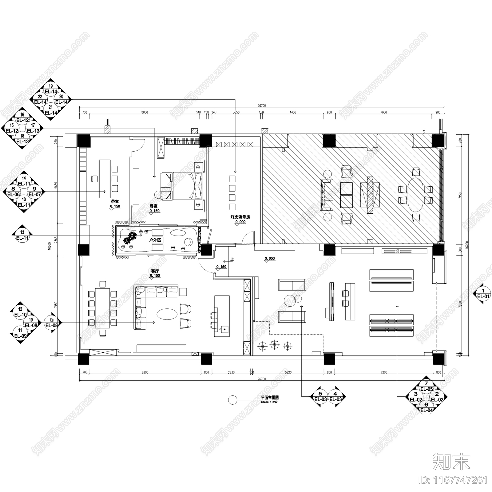 现代展厅cad施工图下载【ID:1167747261】