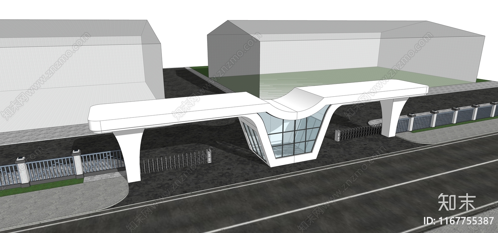 现代入口大门SU模型下载【ID:1167755387】