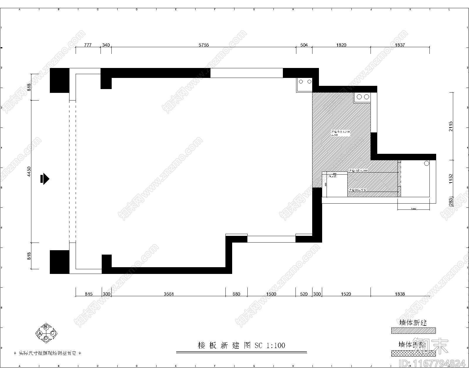 中式快餐店施工图下载【ID:1167794824】