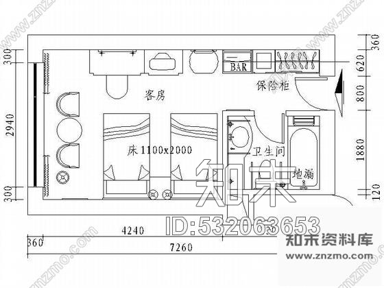 施工图标准客房装修图cad施工图下载【ID:532063653】