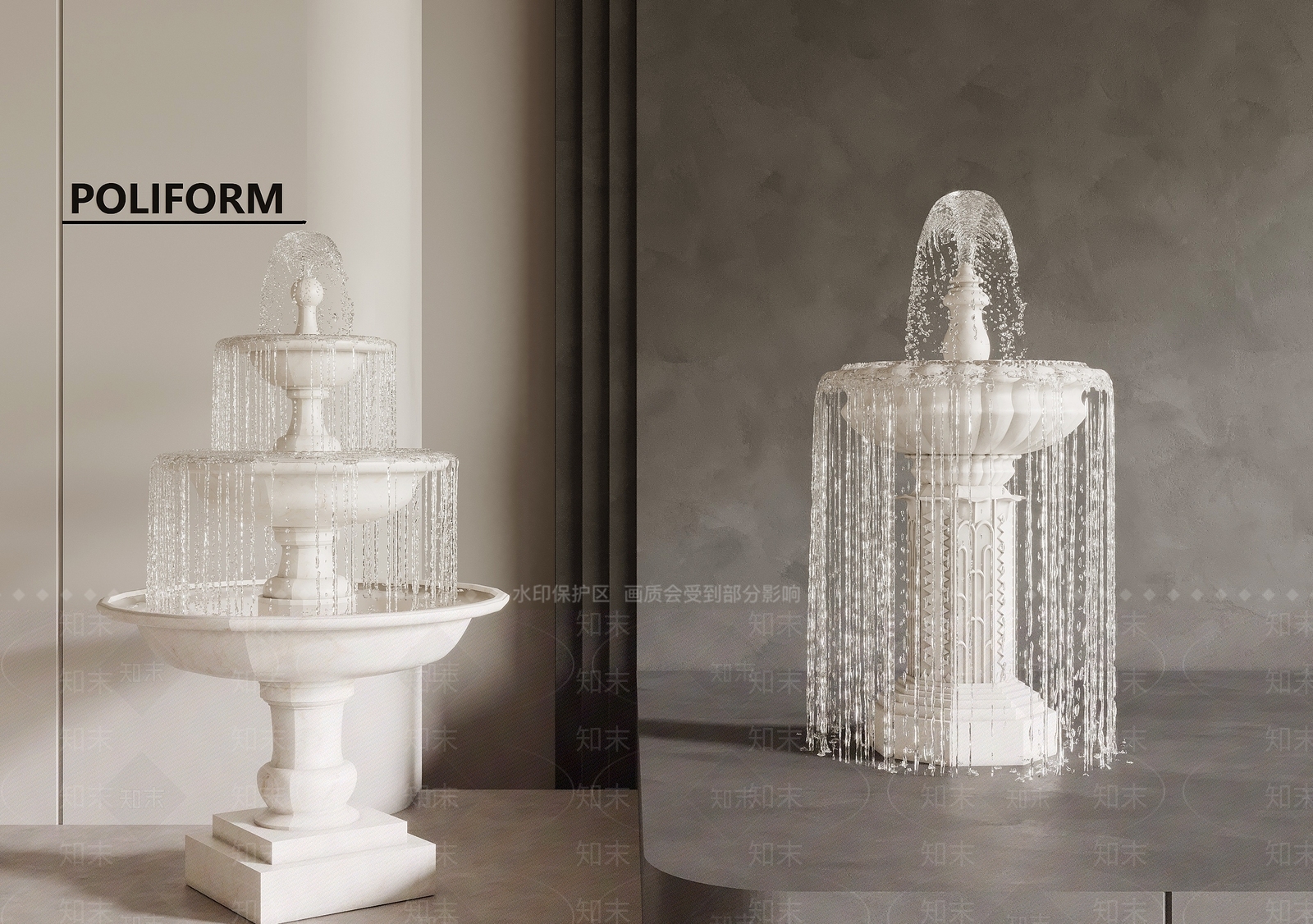 现代喷泉3D模型下载【ID:1167795655】