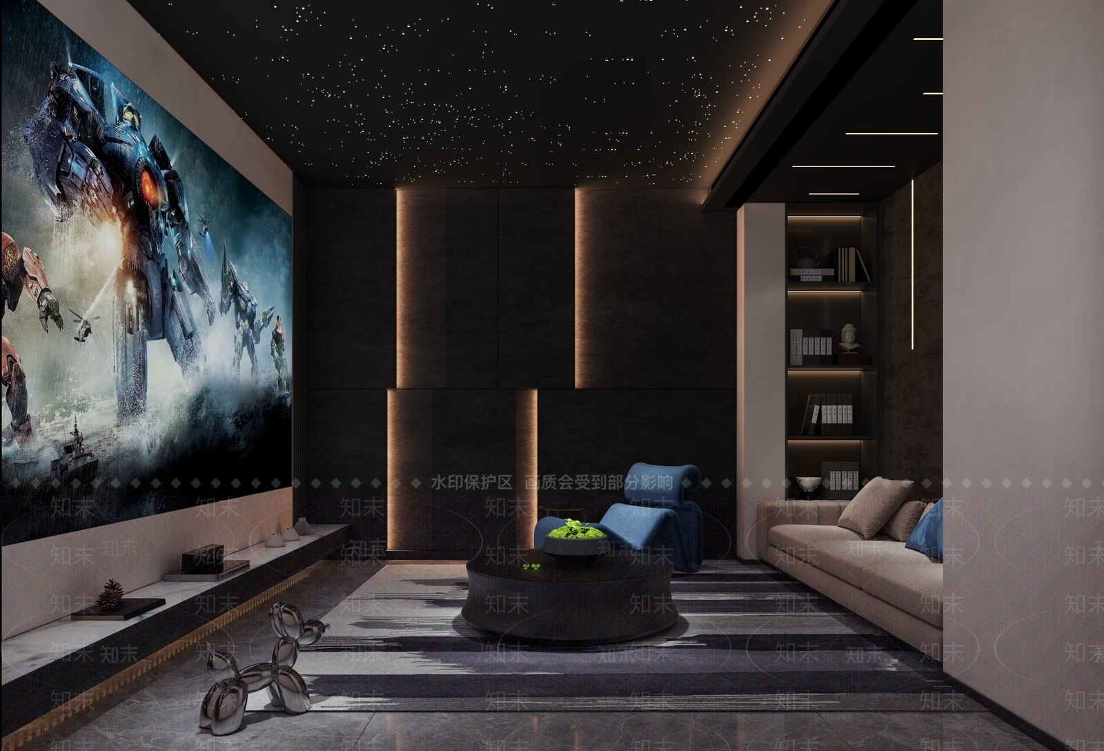 现代影音室3D模型下载【ID:1167796560】