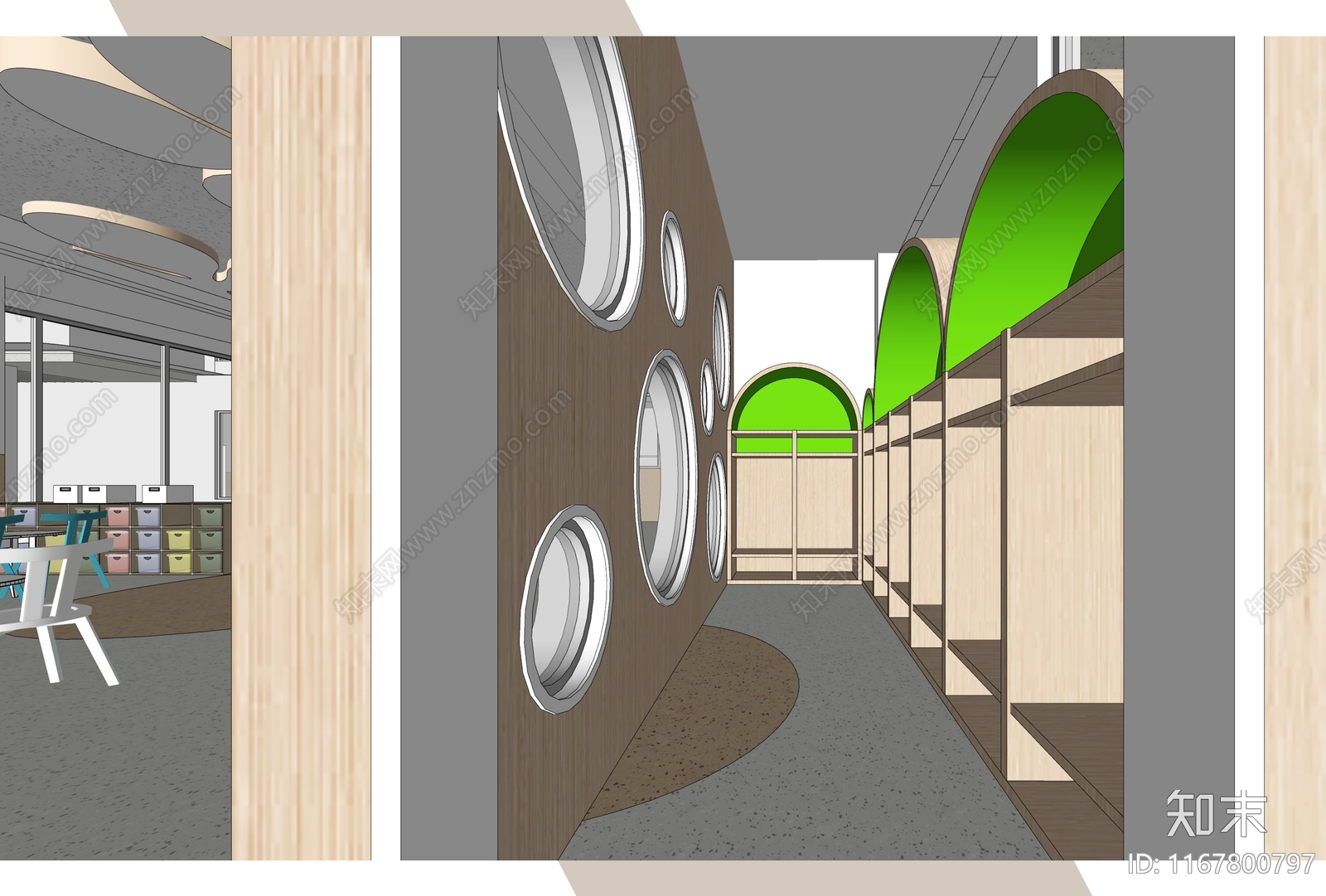 现代幼儿园内部SU模型下载【ID:1167800797】